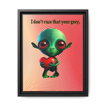 I don't care that your grey - framed canvas art (yellow-orange wave)