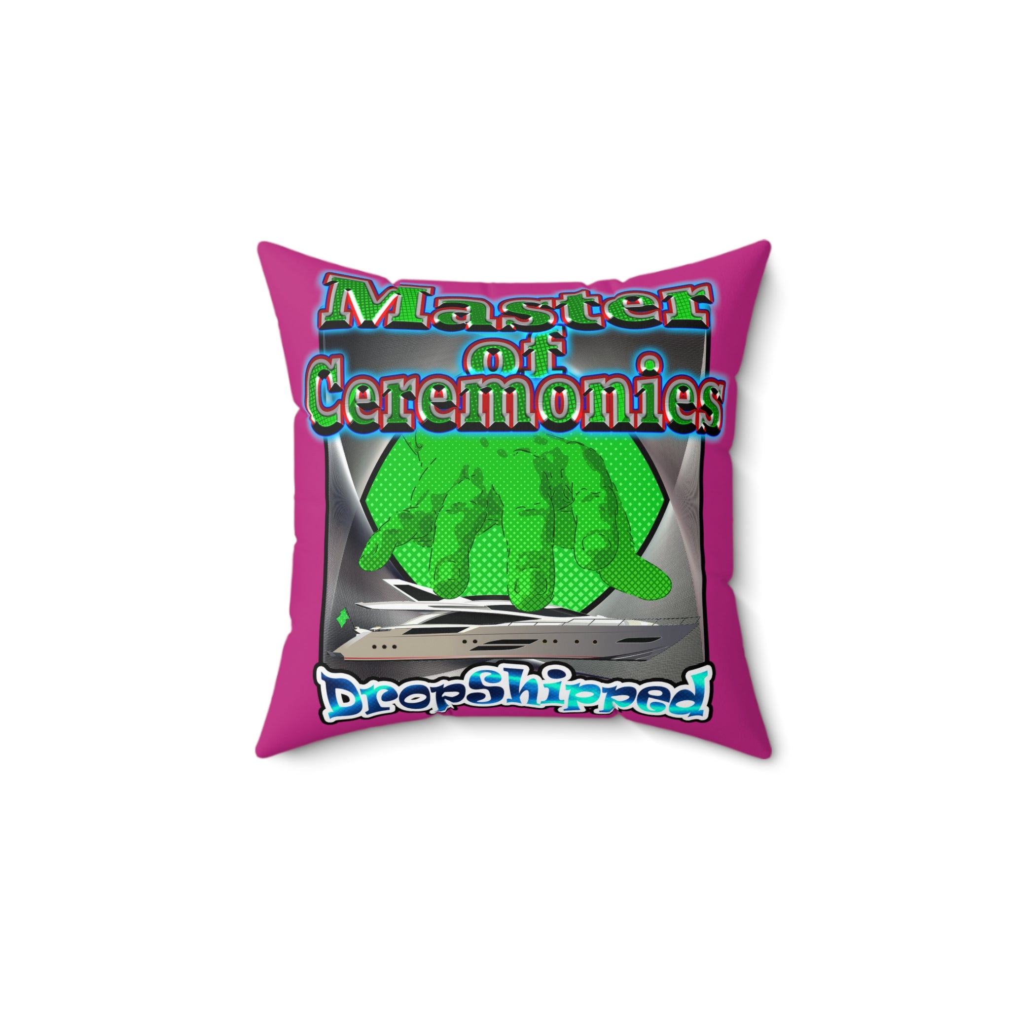 logo - Spun Polyester Square Pillow - (pink)
