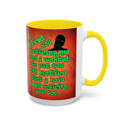 noticed you noticing - Accent Mug (burnt orange)