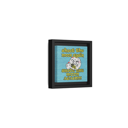 shoot the moon again - framed canvas art (faded blue)