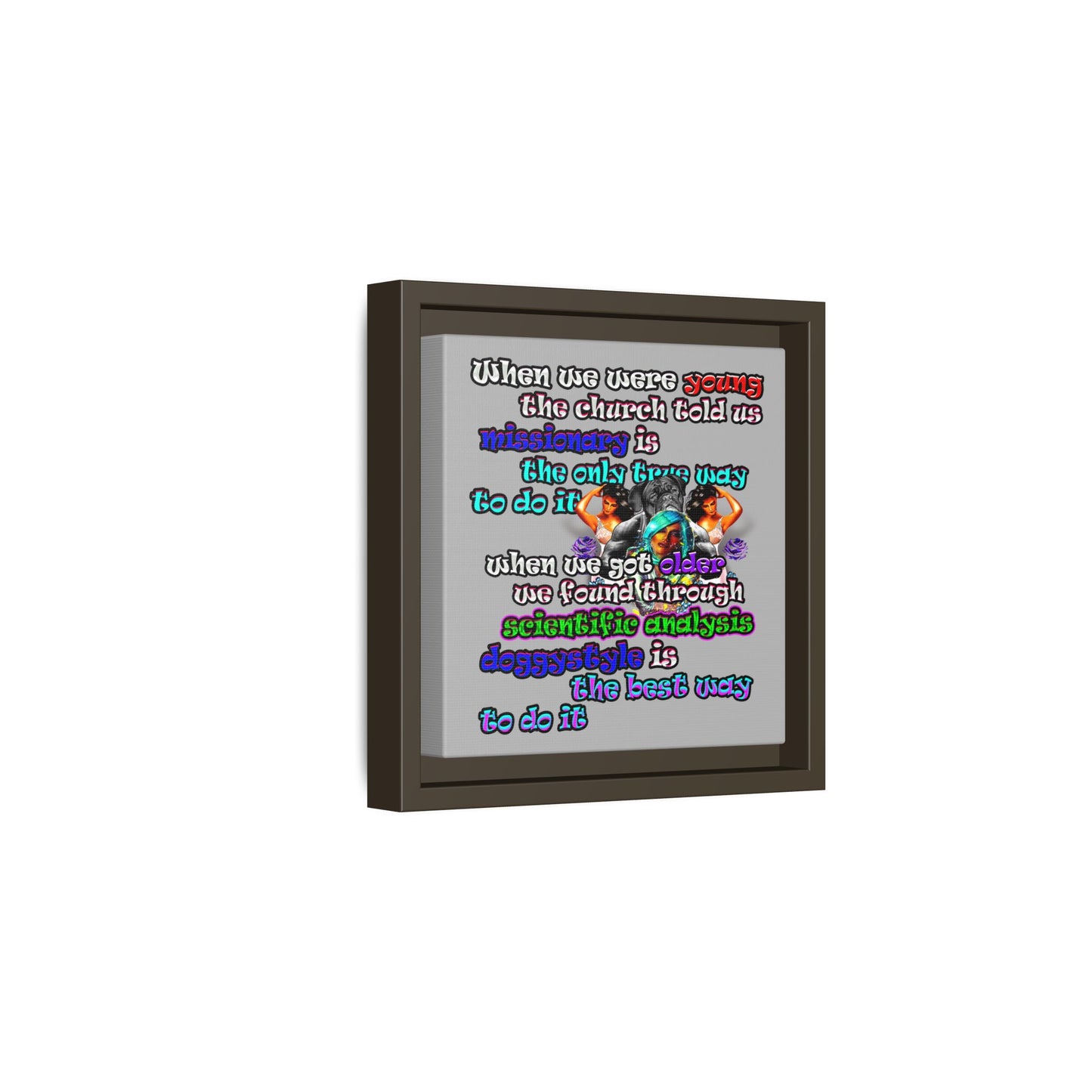 doggystyle - framed canvas art (light grey)