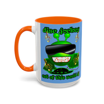 disc jockey - Accent Mug (light blue)