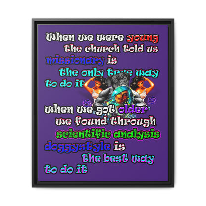 doggystyle - framed canvas art (purple)