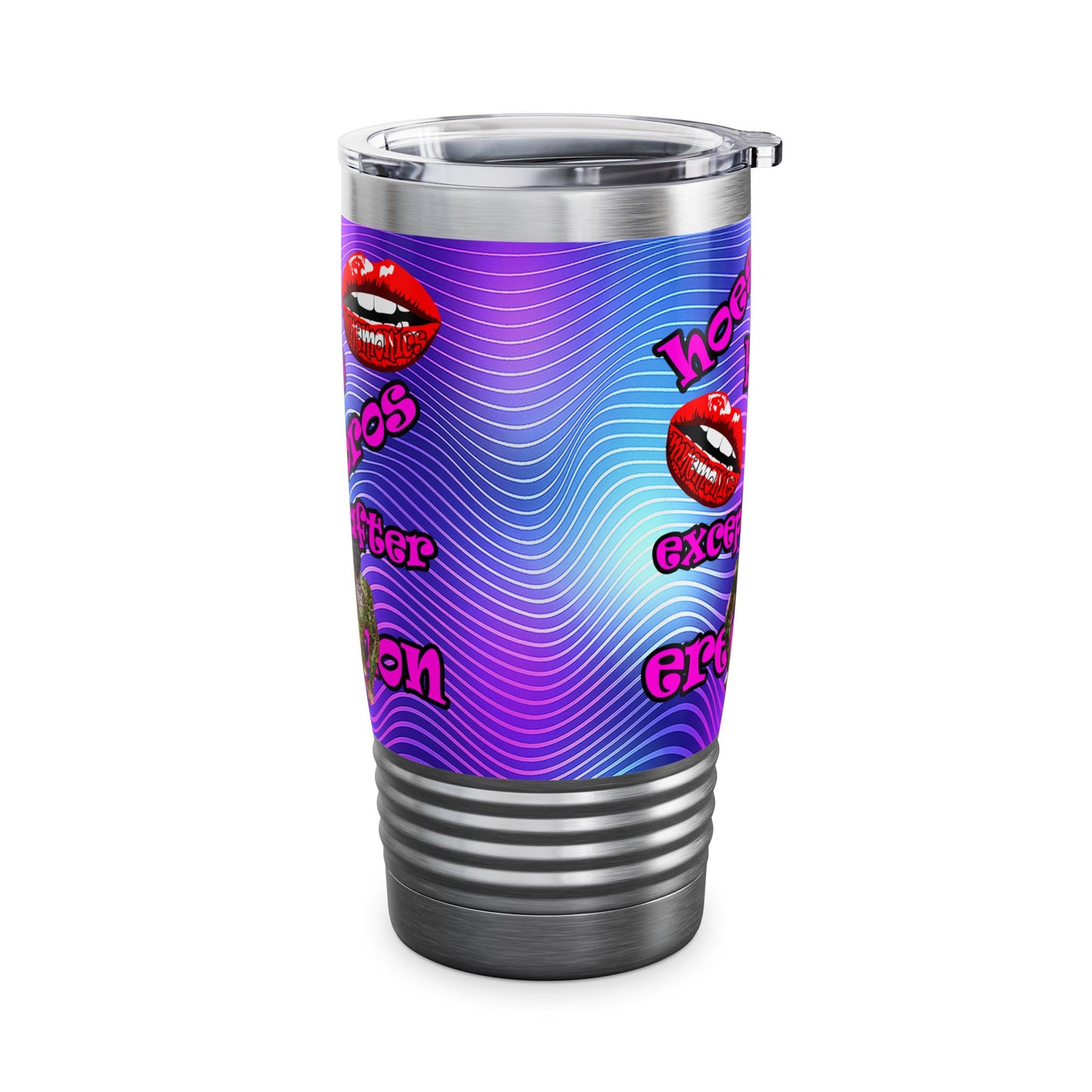 hoes b4 bros - Ringneck Tumbler, 20oz (purple wave)