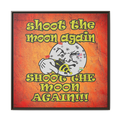 shoot the moon again - framed canvas art (burnt orange)