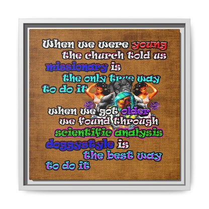 doggystyle - framed canvas art (brown papyrus)