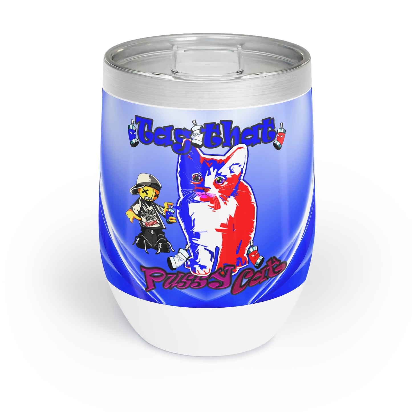 tag that - Chill Wine Tumbler (blue-white wave)