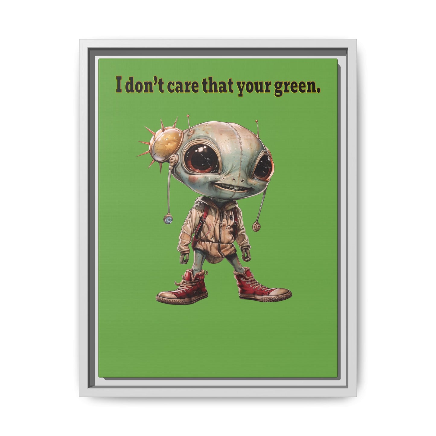 I don't care that your green - framed canvas art (green)