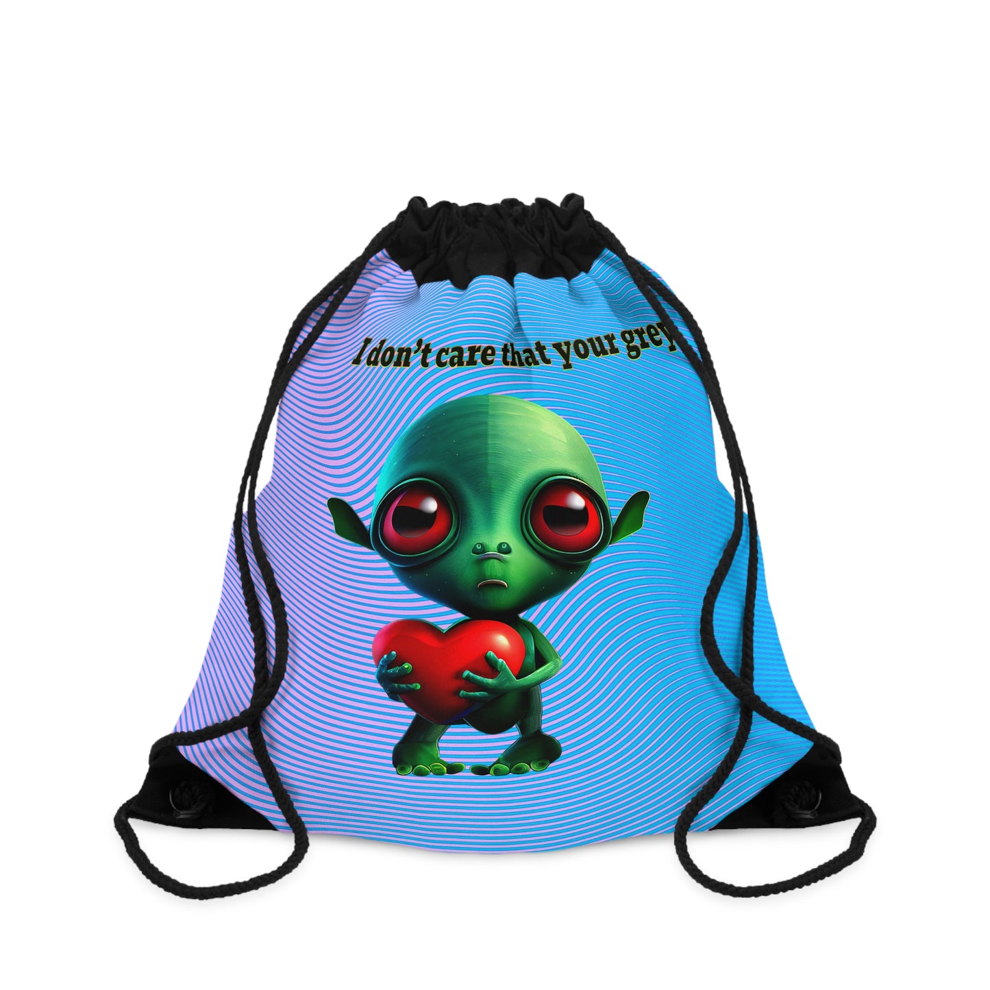 I don't care that your grey - Drawstring Bag (light blue-purple wave)