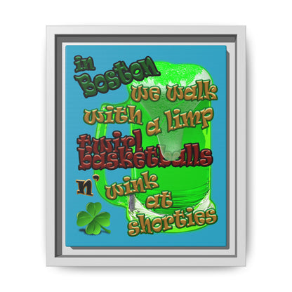 celtics logo - framed canvas art (turquoise)