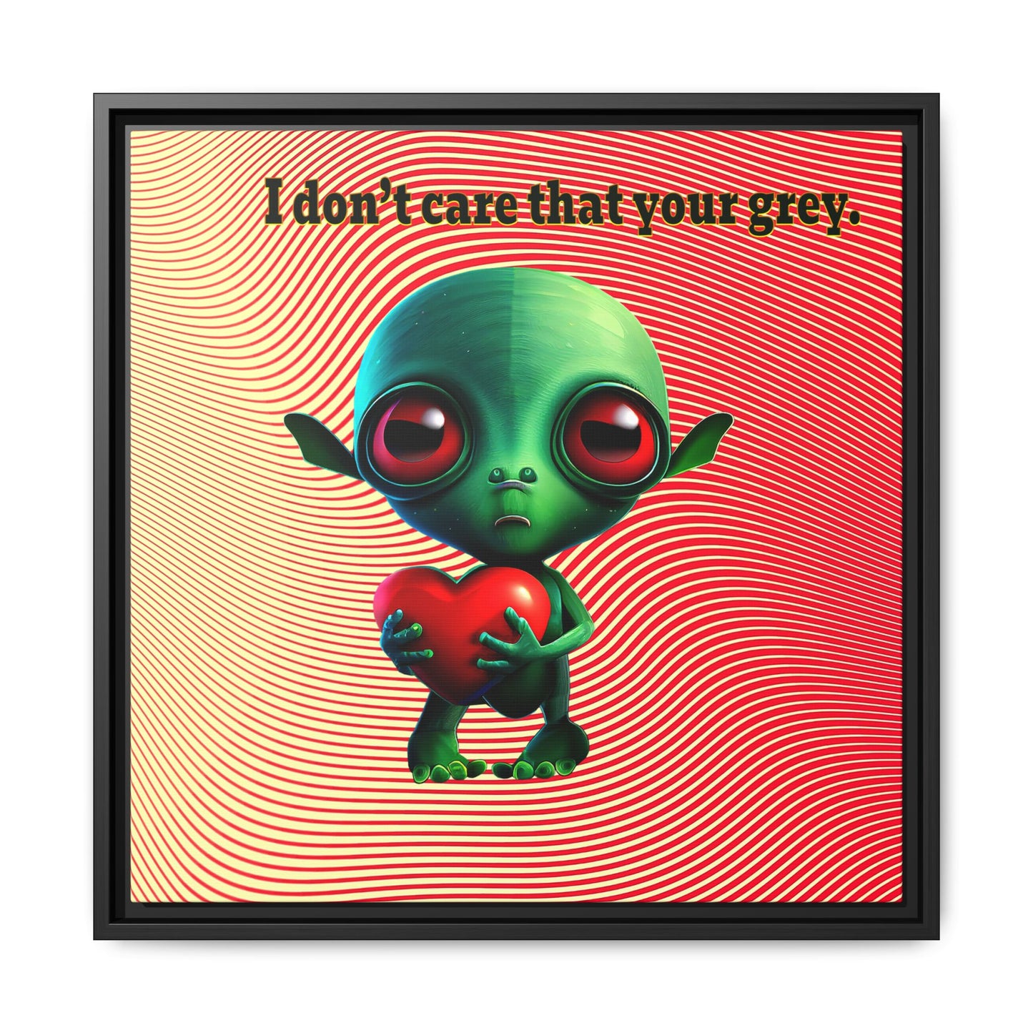 I don't care that your grey - framed canvas art (yellow-orange wave)