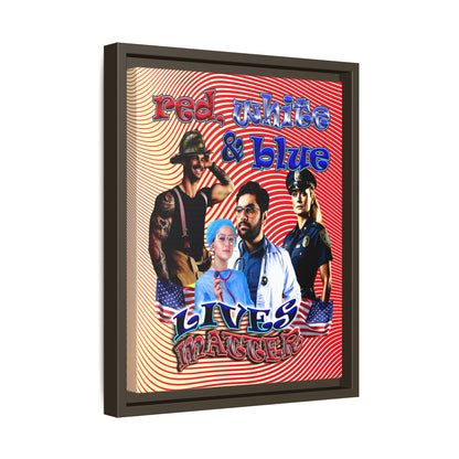 rw&b lives matter - framed canvas art (yellow-orange wave)