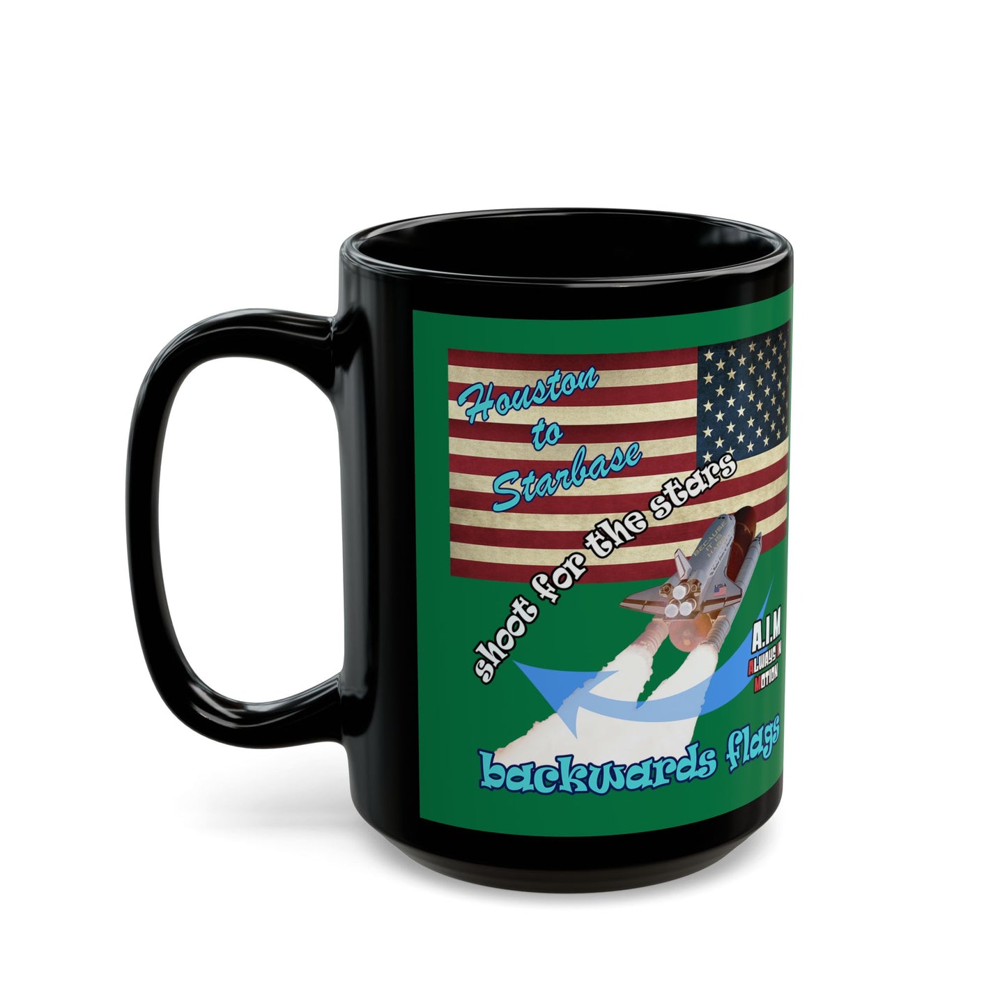 shoot for the stars - Black Mug (dark green)
