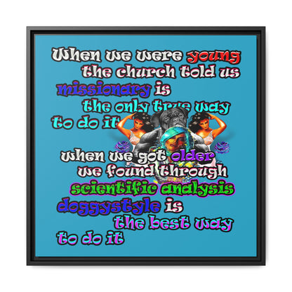 doggystyle - framed canvas art (turquoise)