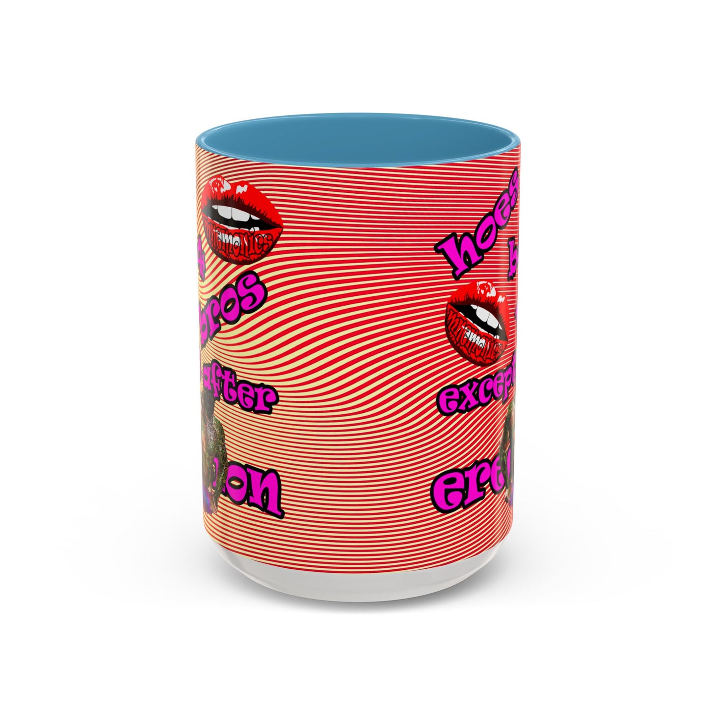 hoes b4 bros - Accent Mug (yellow-orange wave)