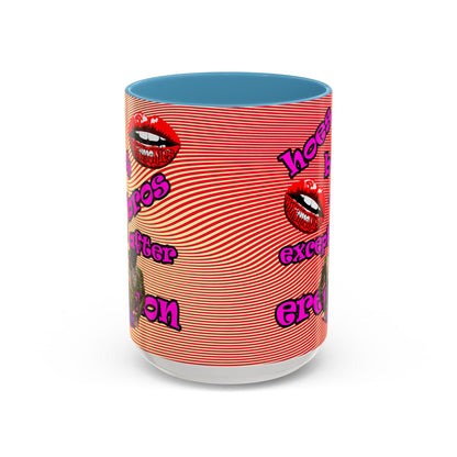 hoes b4 bros - Accent Mug (yellow-orange wave)