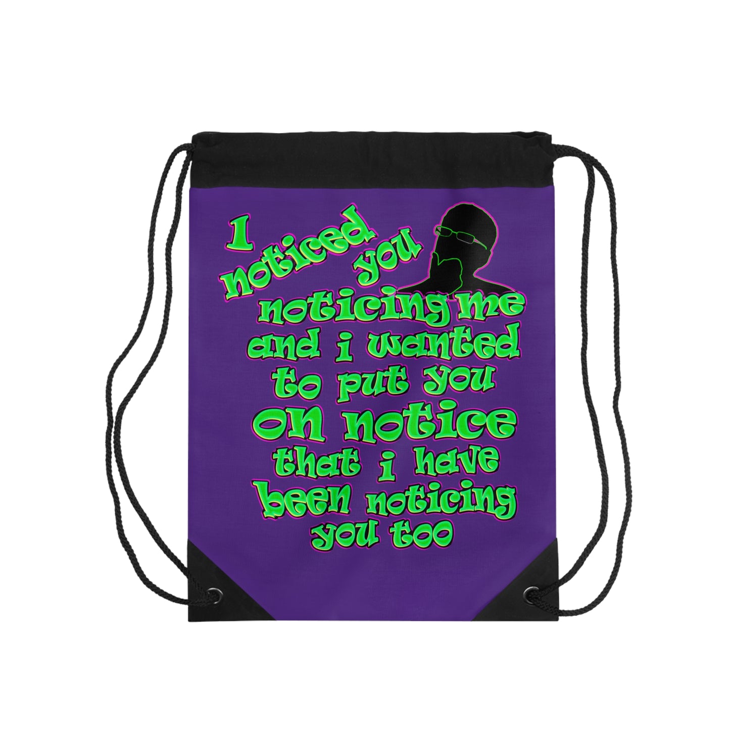 noticed you noticing - Drawstring Bag (purple)