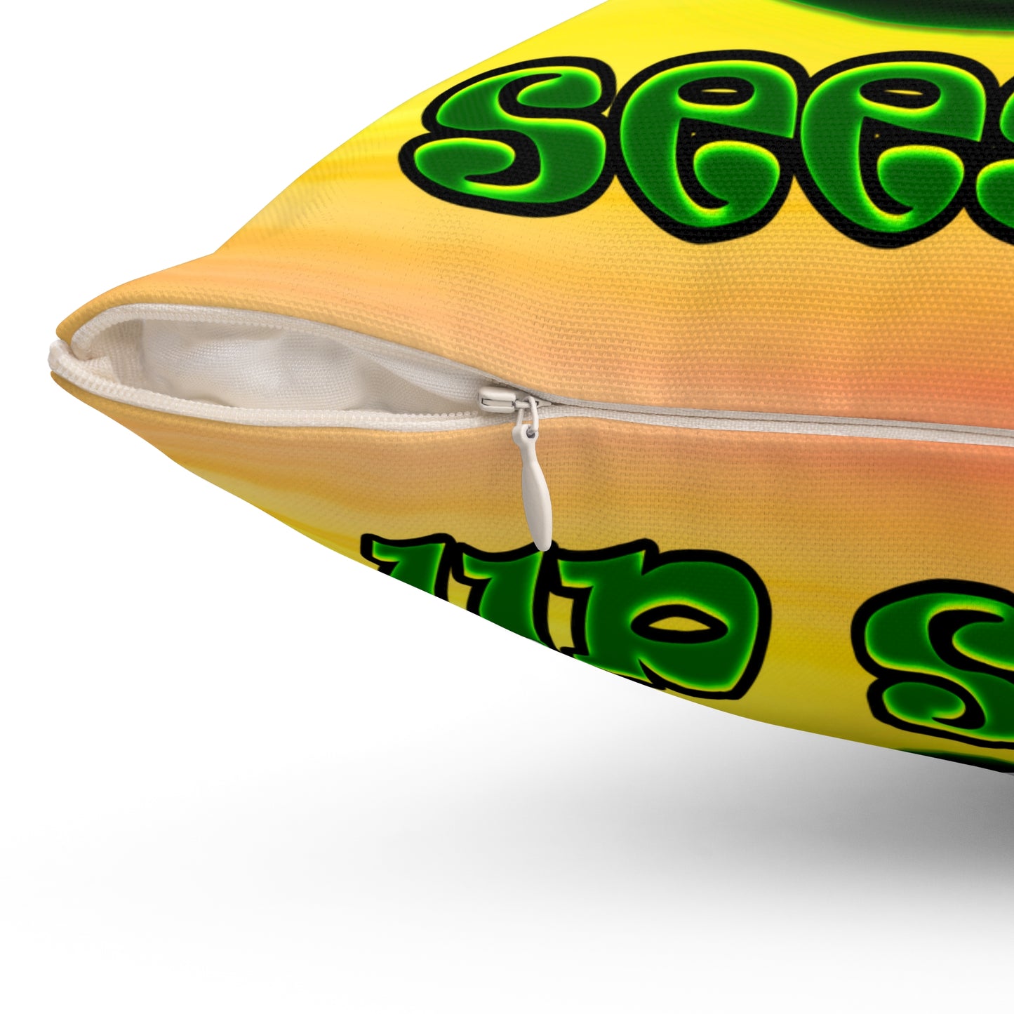 green monster - Spun Polyester Square Pillow - (color blur)