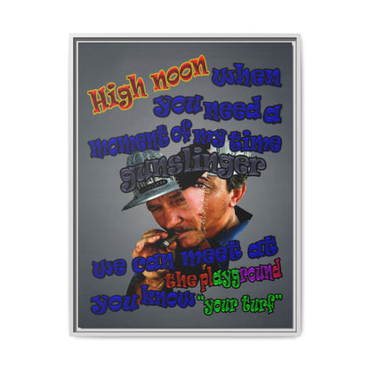 high noon - framed canvas art (grey-light grey)