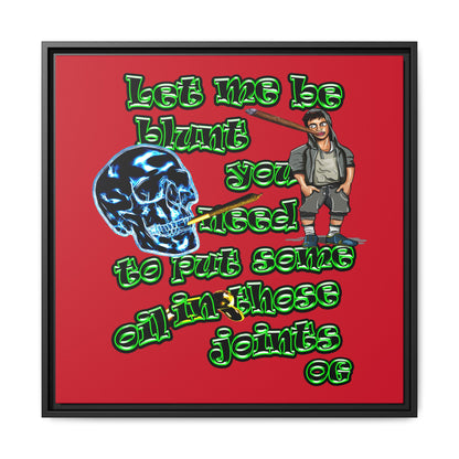 og - framed canvas art (dark red)