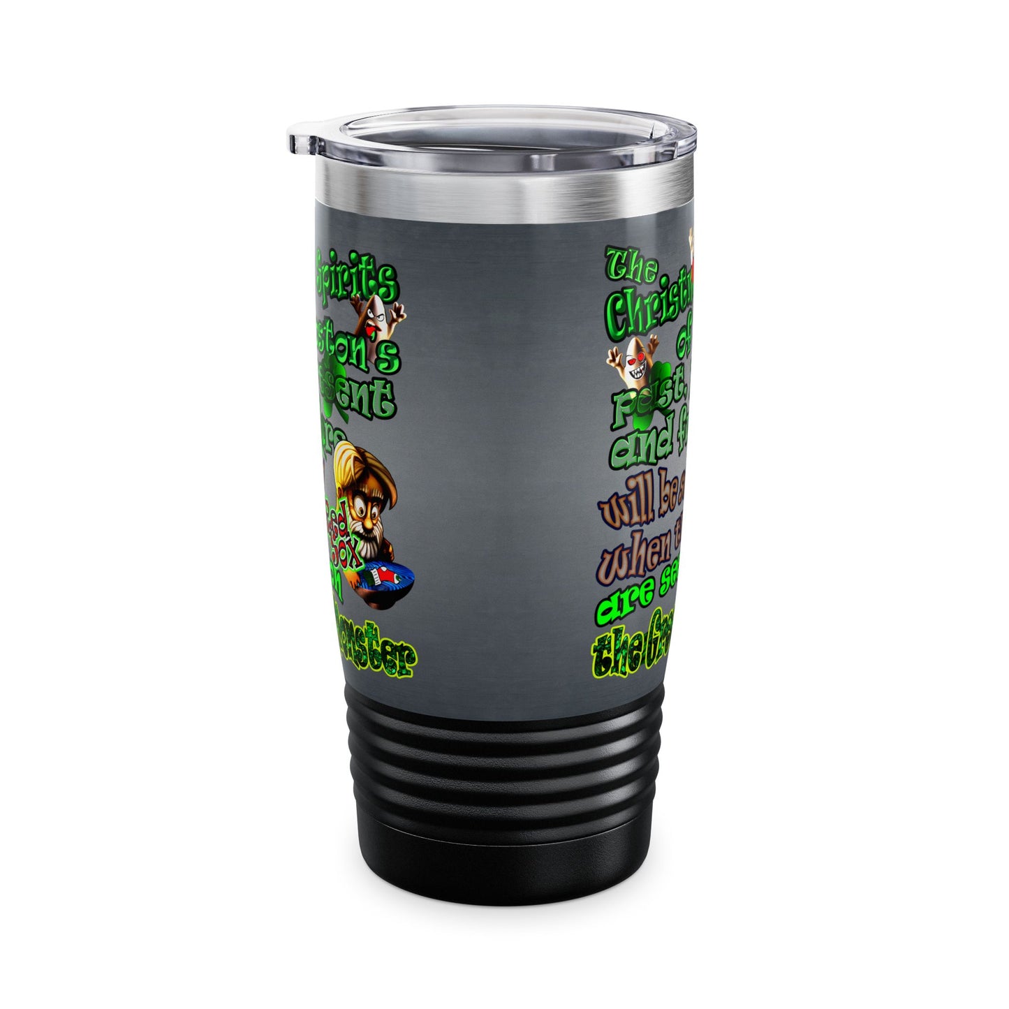 christmas spirits of boston - Ringneck Tumbler, 20oz (grey-light grey)