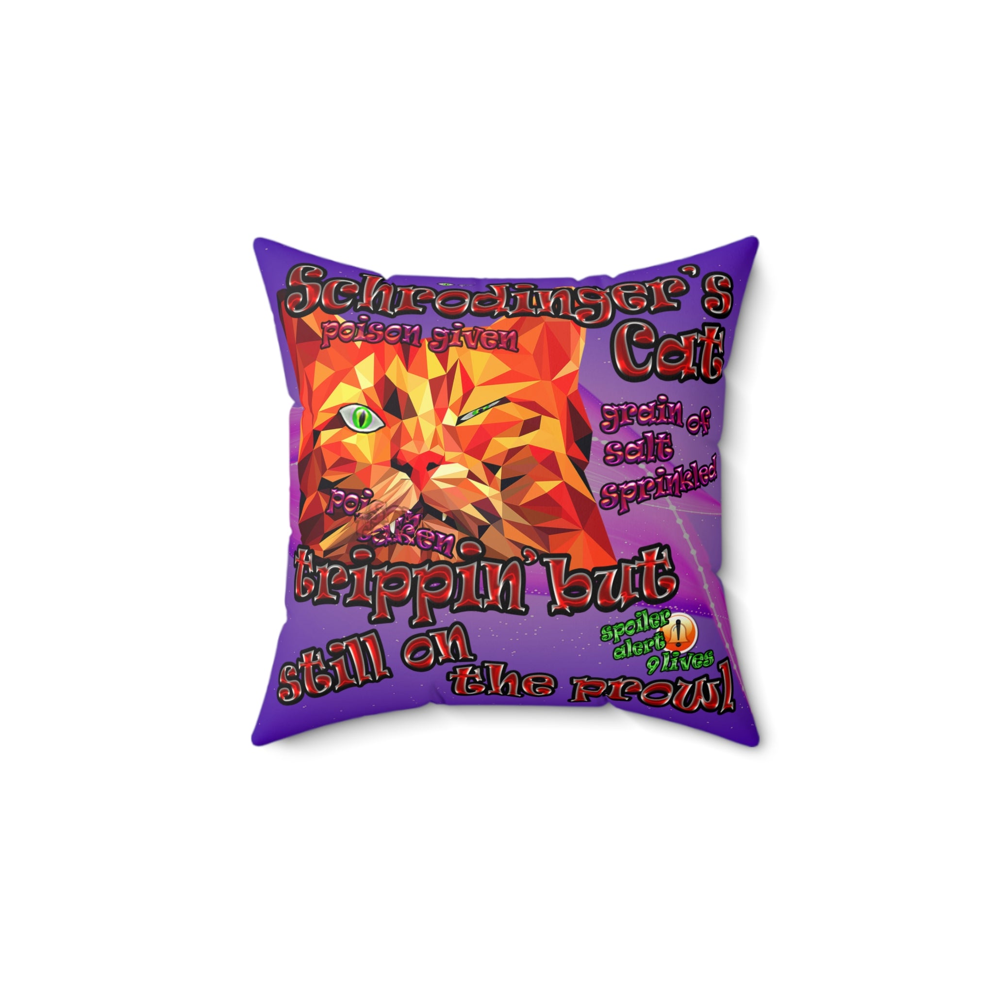 schrodinger's cat - Faux Suede Square Pillow - (purple-pink wave)