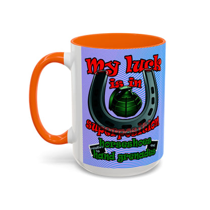 my luck - Accent Mug (light blue-purple wave)