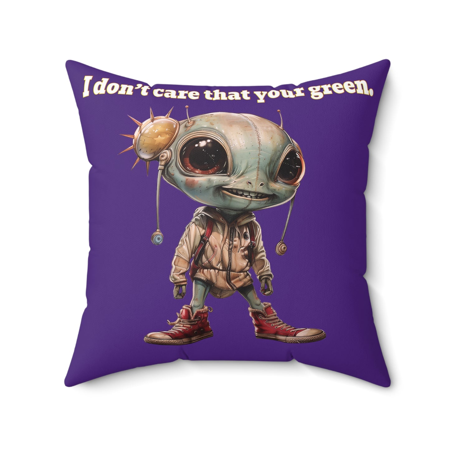 I don't care that your grey - Spun Polyester Square Pillow - (purple)