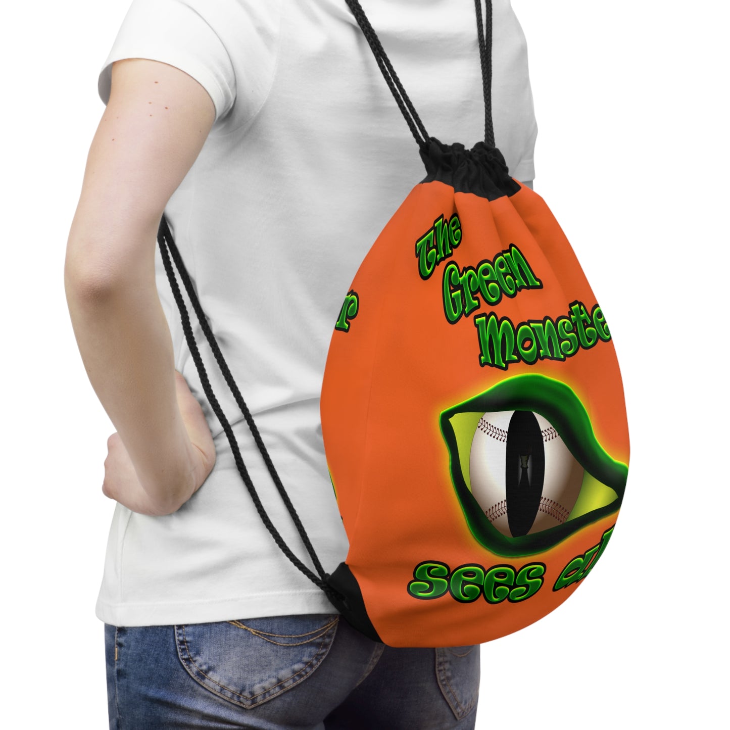 green monster - Drawstring Bag (orange)