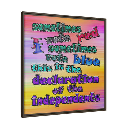 declaration of the independents - framed canvas art (color blur)