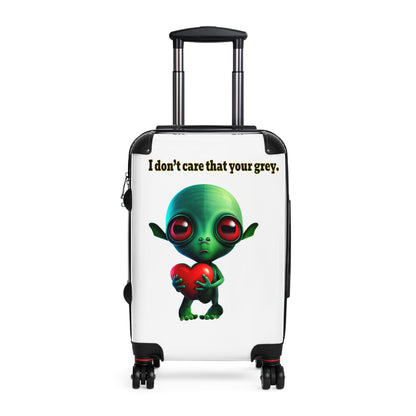 I don't care that your grey - Suitcase (white)