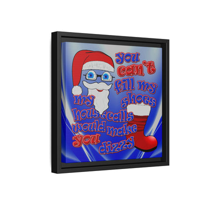 santa's shoes - framed canvas art (blue-white wave)