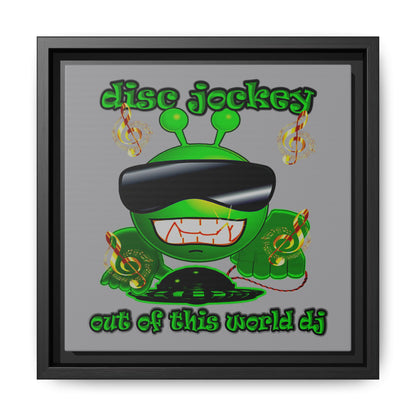 disc jockey - framed canvas art (grey)