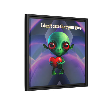 I don't care that your grey - framed canvas art (grey-pink wave)