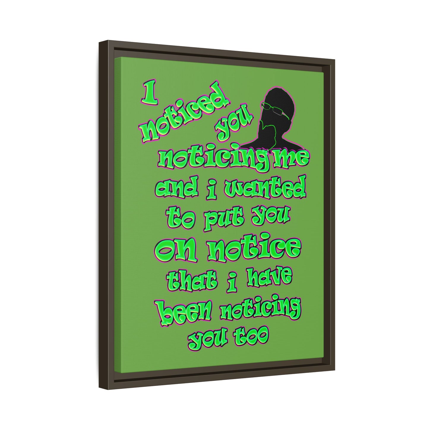 noticed you noticing - framed canvas art (green)