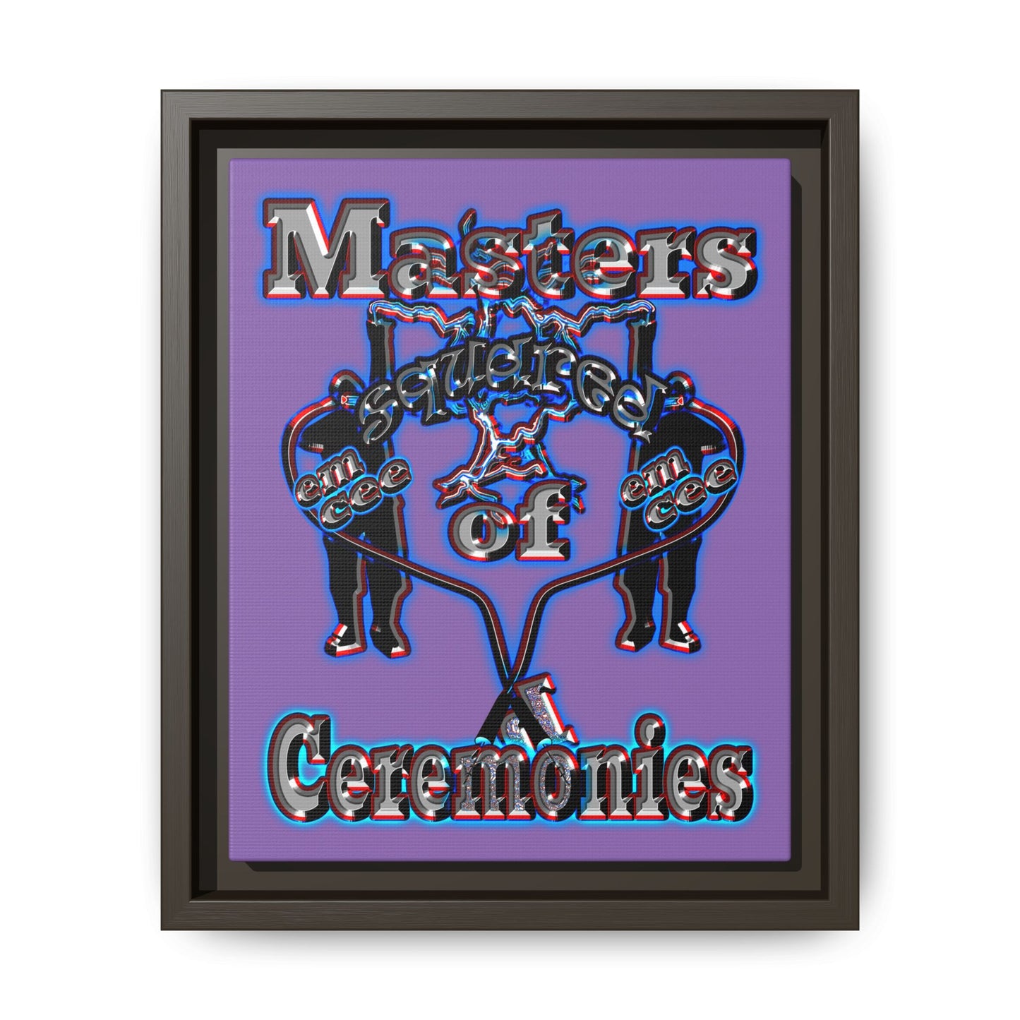 em cee squared - framed canvas art (light purple)