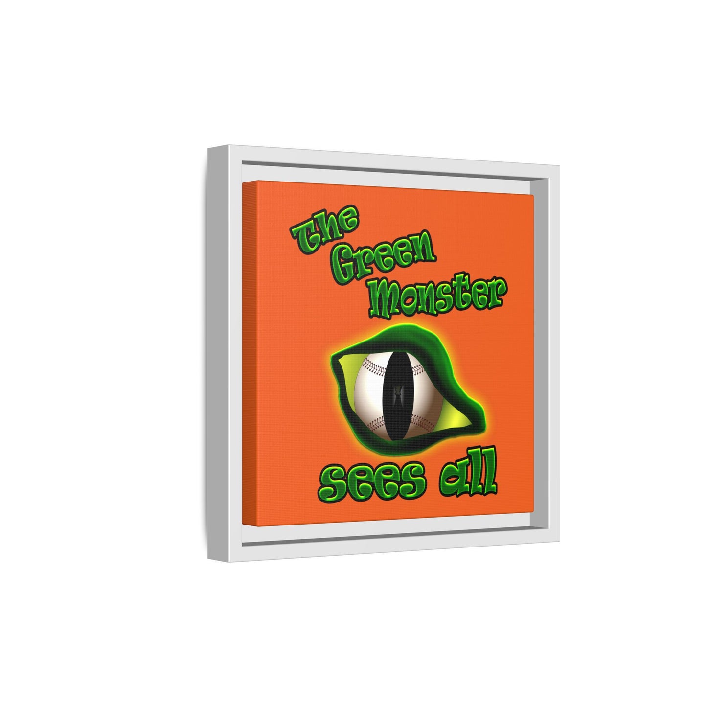 green monster - framed canvas art (orange)