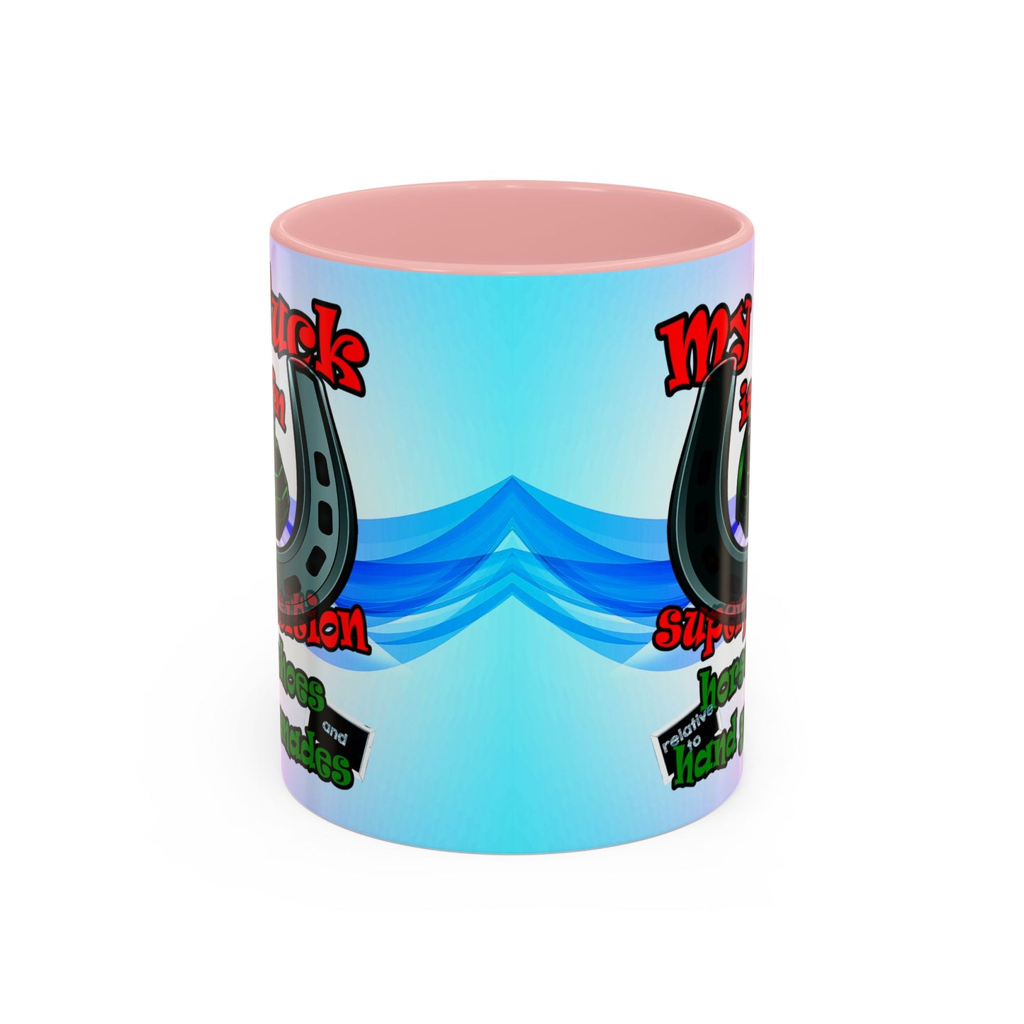 my luck - Accent Mug (light blue-pink wave)
