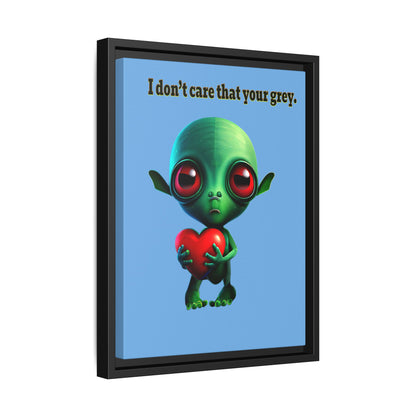 I don't care that your grey - framed canvas art (light blue)