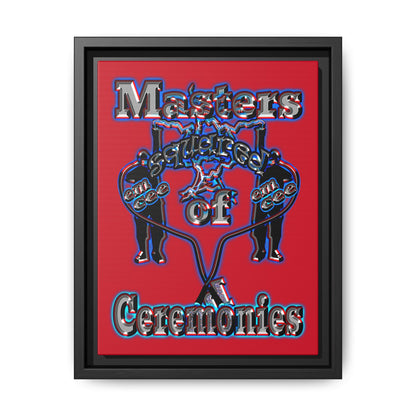 em cee squared - framed canvas art (dark red)
