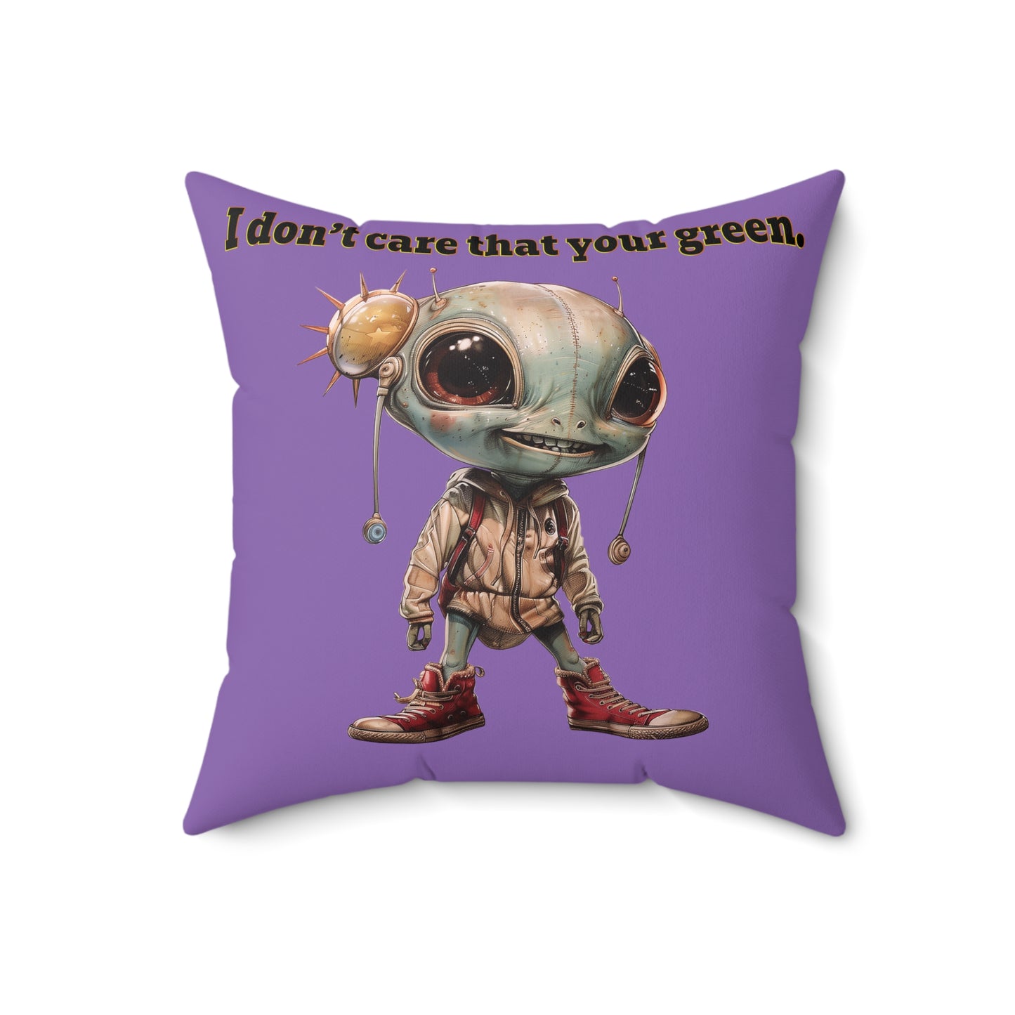 I don't care that your grey - Spun Polyester Square Pillow - (light purple)