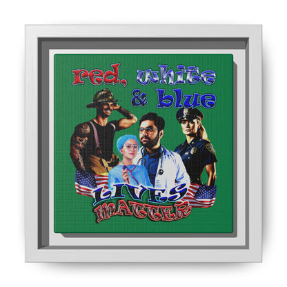 rw&b lives matter - framed canvas art (dark green)