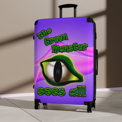green monster - Suitcase (purple-pink wave)
