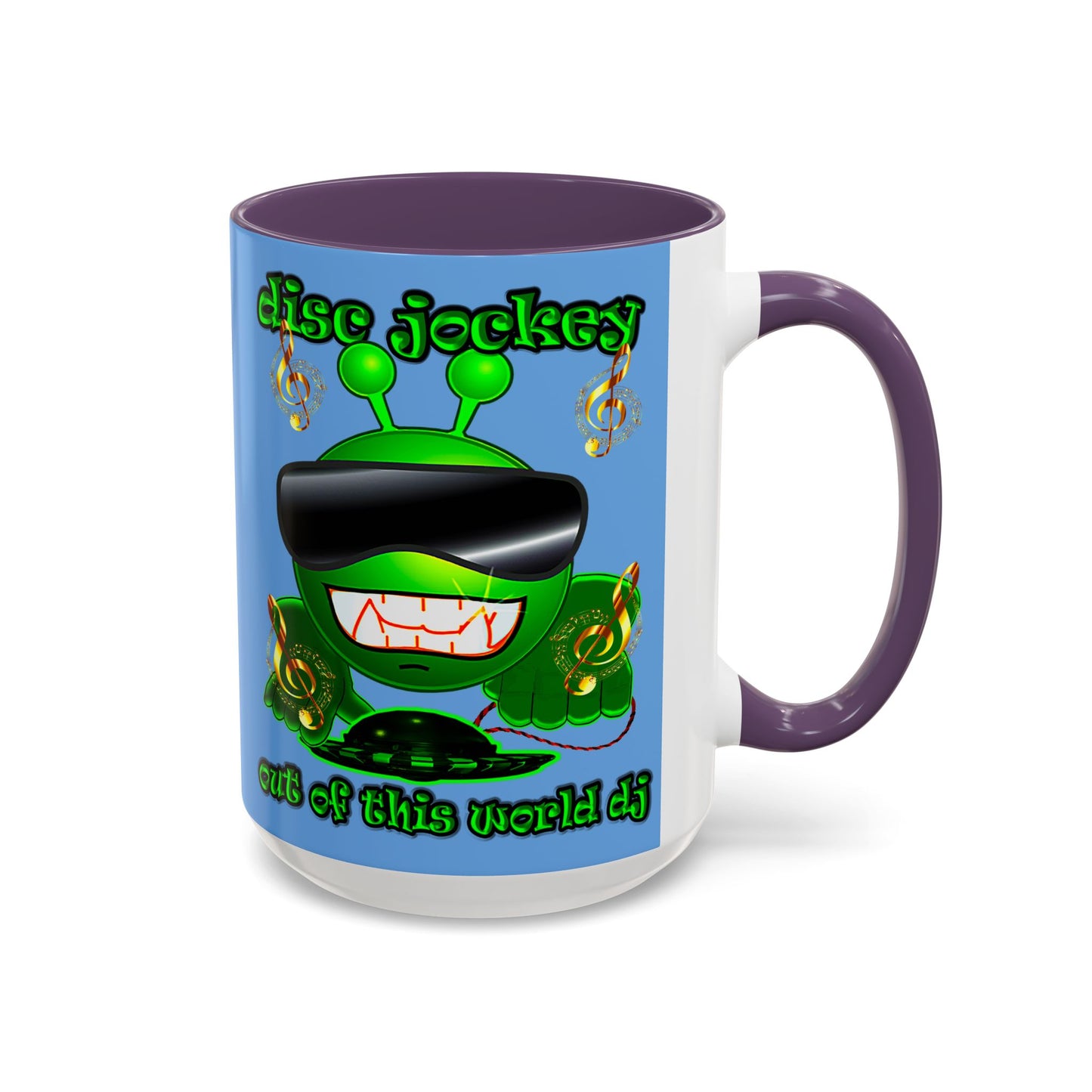 disc jockey - Accent Mug (light blue)
