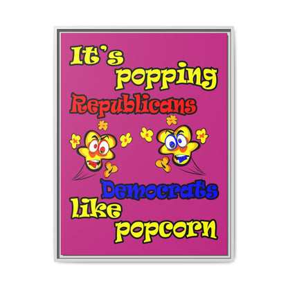popping like popcorn - framed canvas art (pink)