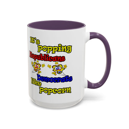 popping like popcorn - Accent Mug (white)