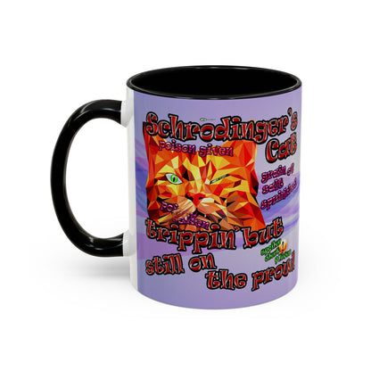 schrodinger's cat - Accent Mug (light blue-pink wave)