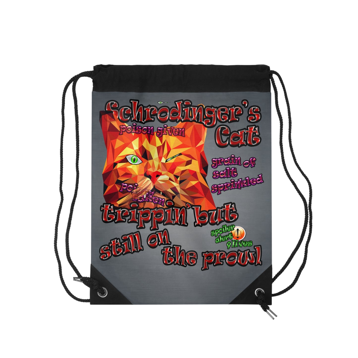 schrodinger's cat - Drawstring Bag (grey-light grey)
