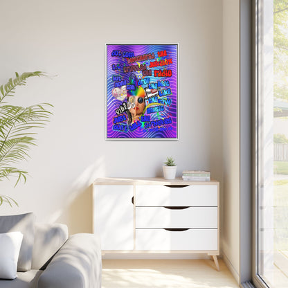 drop the beat - framed canvas art (purple wave)