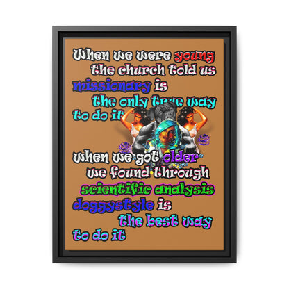 doggystyle - framed canvas art (light brown)